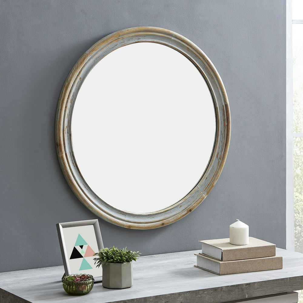 FirsTime & Co.® Gray Clybourne Farmhouse Round Mirror