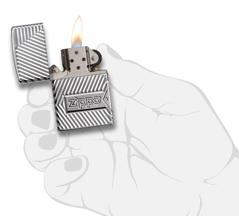Zippo Zippo Bolts Design High Polish Chrome Pocket Lighter