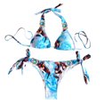 thumbnail image 6 of DOPI Women's Sexy Solid Color Crystal Up High Cut Leg Bikini Set Two Piece Swimsuit, 6 of 6