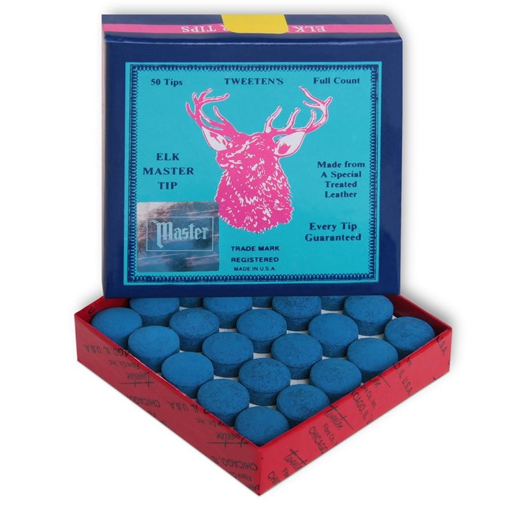 50 Blue Knight Billiard Pool Cue Tips by Tweeten Fibre Co-1 box-Choose your Size 