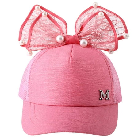 Fancyleo Children Baseball Cap Summer Baby Hat Ear Pearl Bow Snap back kid Cap (Best Selling Baseball Hats)