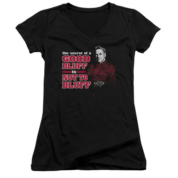 Ncis No Bluffing Junior Women's V-Neck T-Shirt Black
