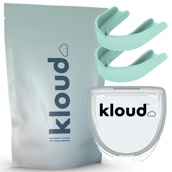 Kloud Night Guard - Mouth Guard for Clenching Teeth and Grinding Teeth, 2 Pack Custom Moldable Dental Mouth Guard (Mint)