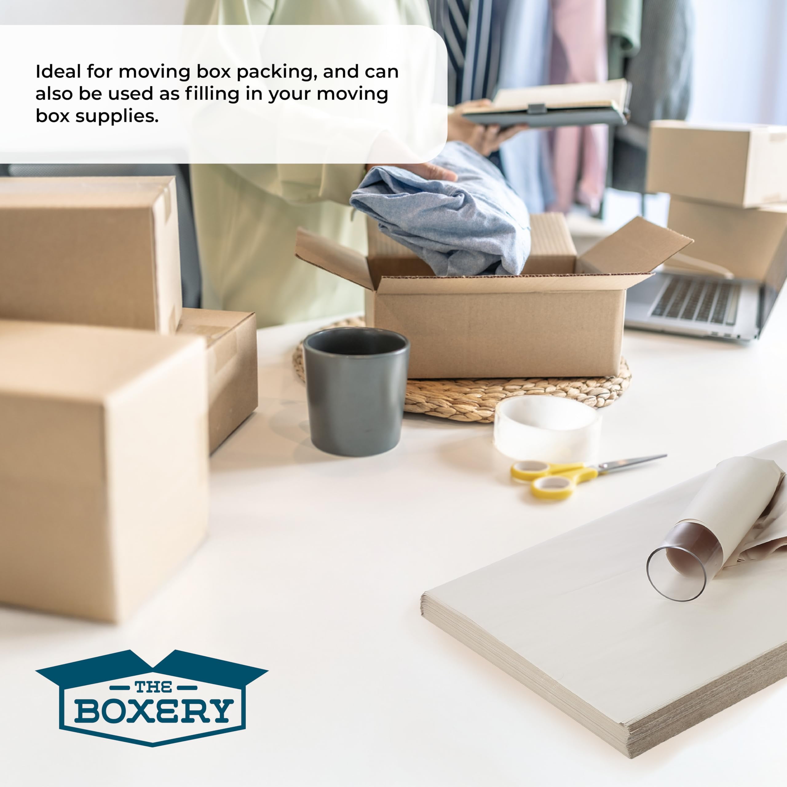 The Boxery Newsprint-Packing Paper Sheets for Moving (600 Sheets) 20"x 30"|Newspaper Wrapping Paper, Newsprint Paper, Shipping & Moving Supplies, Packing Materials, Moving Paper Wrap, Shipping Paper