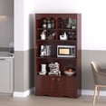 thumbnail image 3 of Qinaqin 5 Niveles Moderno Bookcase con cm de Profundidadoors Marrón Madera Organizador Almacenamiento Estante 63 en Alto Profundidadisplay Shelves para de, 3 of 5