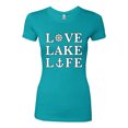 thumbnail image 2 of Wild Bobby, Anchor Wheels Love Lake Life, Women Slim Fit Junior Tee, Tahiti Blue, Small, 2 of 4