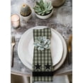 thumbnail image 2 of Sage Green Black Plaid Cloth Napkins Set of 4 Reusable Dinner Napkins, Vintage Star Buffalo Check Rustic Cocktail Napkin Washable Table Napkins for Wedding/Holiday Party/Baby Shower 20"x20", 2 of 7