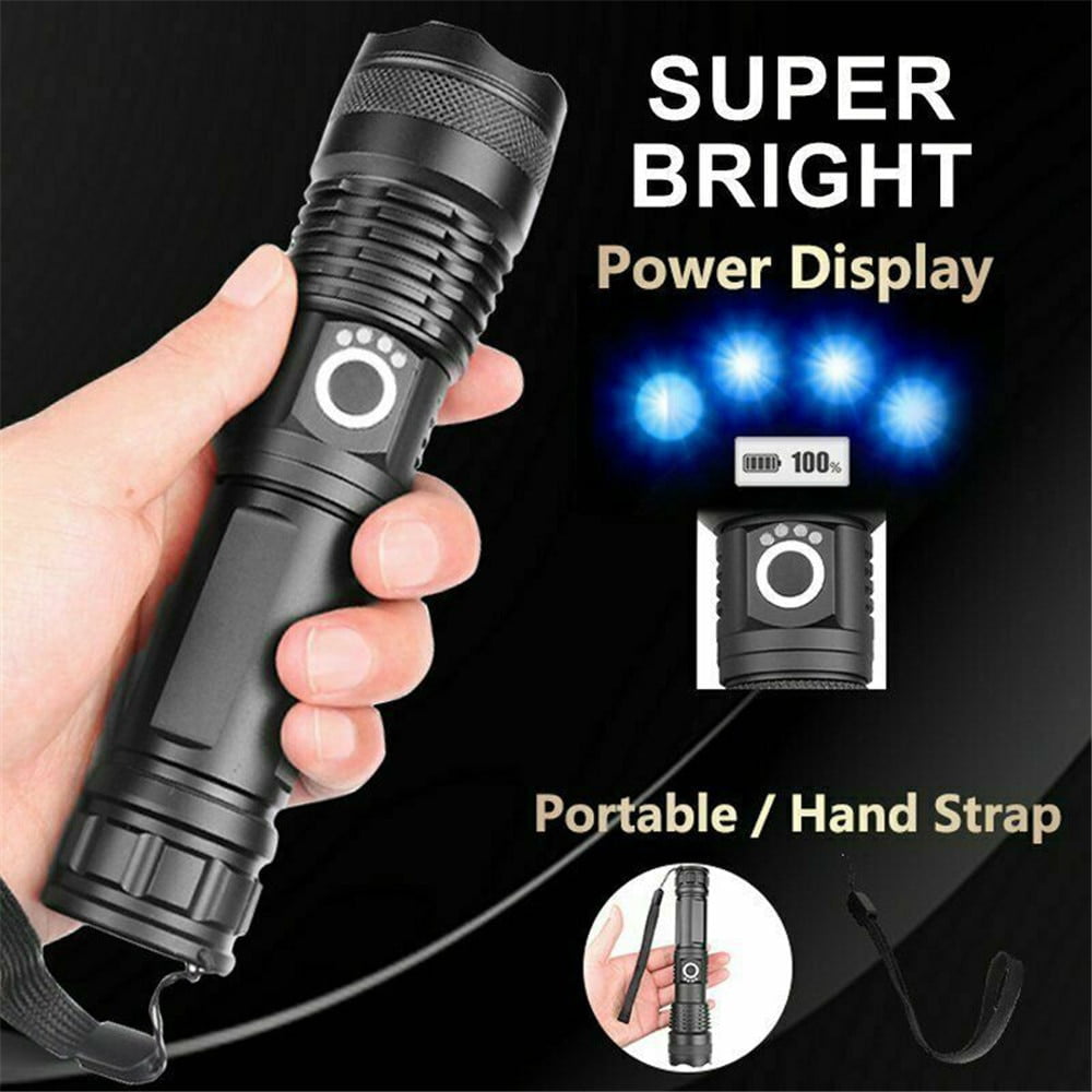 Lot 90000Lumen xhp50 Ultra Bright led Rechargeable Zoom Camping Torch Flashlight