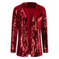thumbnail image 3 of JFBUJC Blazer à Sequins pour Femmes, Veste Ouverte à Manches Longues, Cardigan de Fête Scintillant, 3 of 5