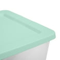 thumbnail image 5 of Sterilite Storage Bin, 58 Quart Clear Plastic Storage Container with Snap-On Lid, Mint, 8 Pack, 5 of 6