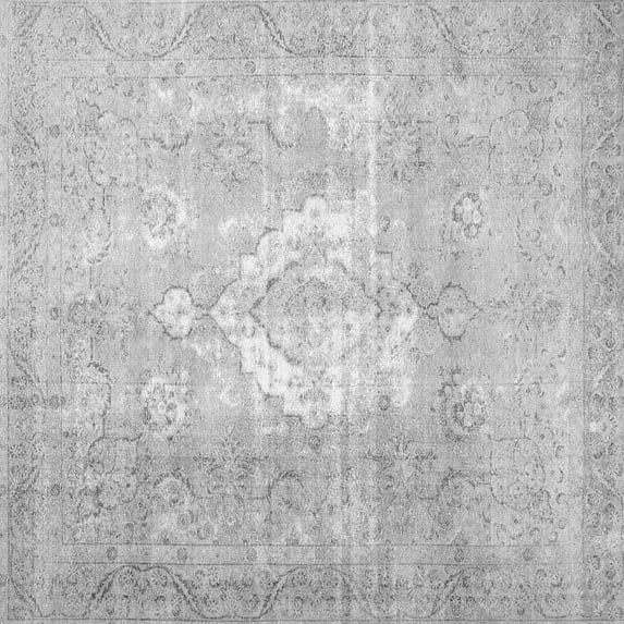 Ahgly Company Indoor Square Abstract Gray Contemporary Area Rugs, 8' Square