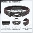 thumbnail image 3 of Infinity Knot Bracelet Leather Bracelet Gifts for Son Grandson Nephew Brother Dad Husband Uncle Grandpa Boyfriend, Easter Graduation Christmas Valentines Fathers Day Birthday Gifts for Boys Men Him, 3 of 5
