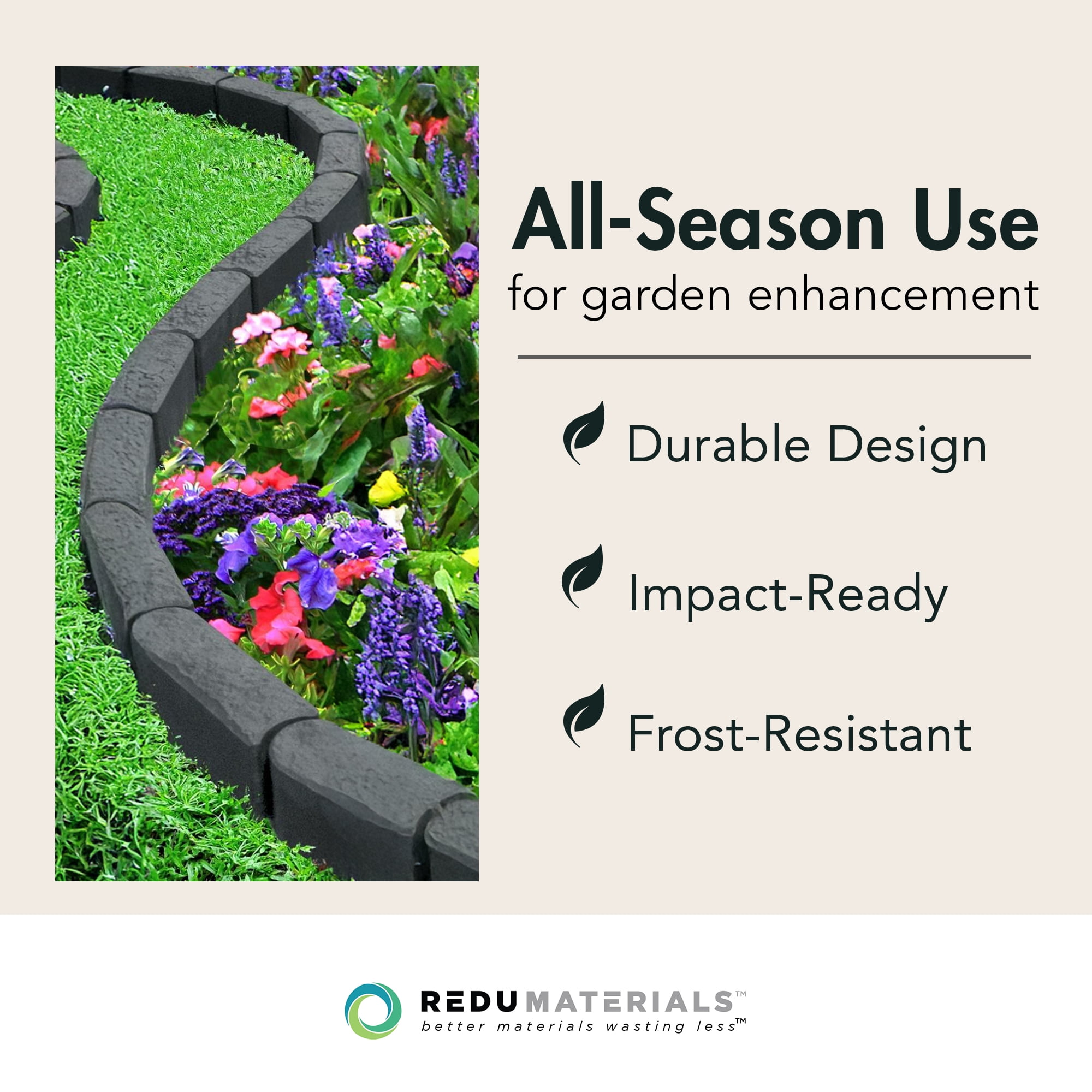 TierraVerde 12 Pack 12 "x 4" Stomp Edge Slate Lightweight Garden Borders, Grey