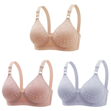 LUOGENLI Women Bralette Set Women Casual Adjustable Breathable Top Bra Underwear without Steel Ring Gathering and Adjusting Bra Women Bras No Underwire Front Closure Women Bras Comfortable 38 G 42