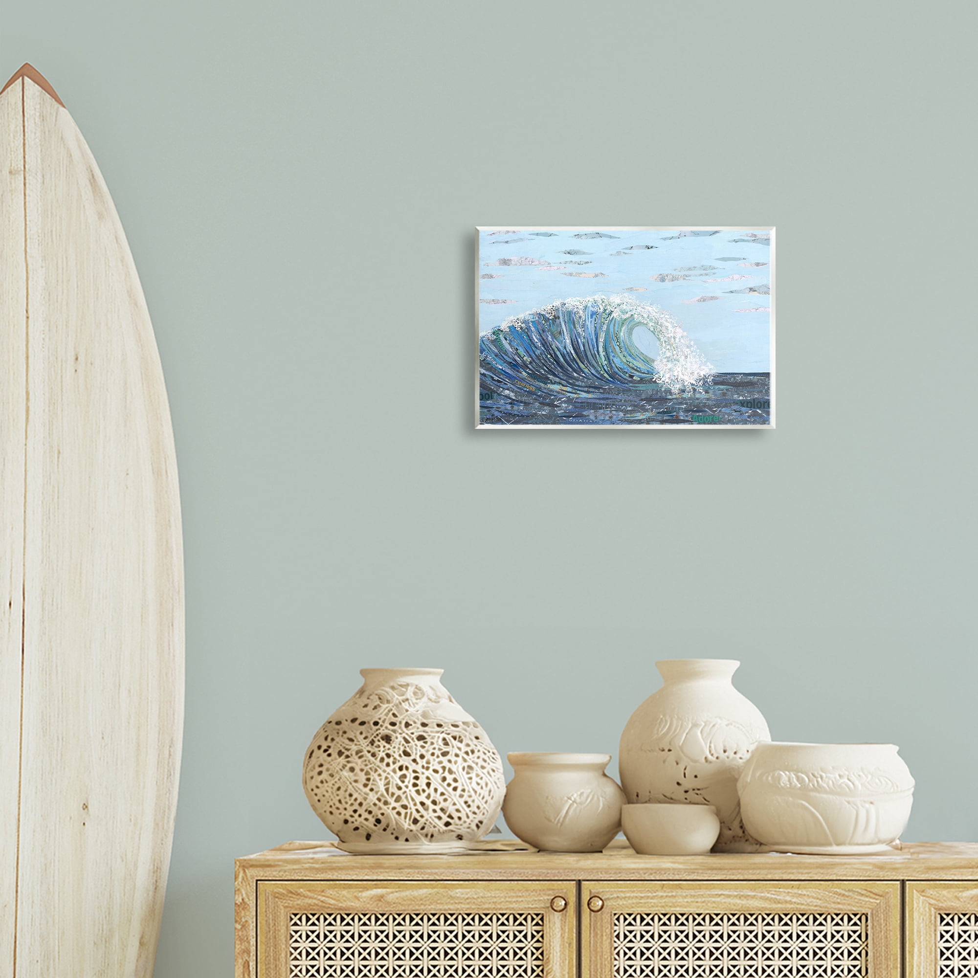 Stupell Industries Big Kahuna Wave Landscape Painting Unframed Art Print Wall Art, 15 x 10