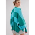 thumbnail image 3 of Casuashion Vivacious Green Plaid Oversized Sweater - Side Slits, Drop Shoulder, Winter Essential, 3 of 6