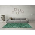 thumbnail image 3 of Ahgly Company Indoor Square Abstract Turquoise Blue Modern Area Rugs, 4' Square, 3 of 4