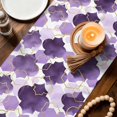 thumbnail image 5 of Purple Moroccan Table Runner, Abstract Gradient Gold Purple Geometric Cotton Linen Kitchen Table Decoration Washable Dining Tabletop Runners for Home Party Decor 13x90 Inches, 5 of 9
