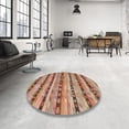 thumbnail image 4 of Ahgly Company Machine Washable Indoor Round Contemporary Chestnut Red Area Rugs, 3' Round, 4 of 7