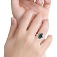 thumbnail image 5 of Petite Dainty Statement Fashion Pear Black Onyx Ring Band 925 Sterling Silver Size 9, 5 of 5
