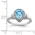 thumbnail image 2 of Sterling Silver Diamond & Light Swiss Blue Topaz Ring. Carat Wt- 1.61ct, 2 of 2