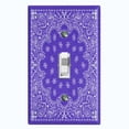 thumbnail image 1 of Metal Light Switch Plate Cover Purple Floral Bandana Paisley Tile Pattern TIL047, 1 of 13