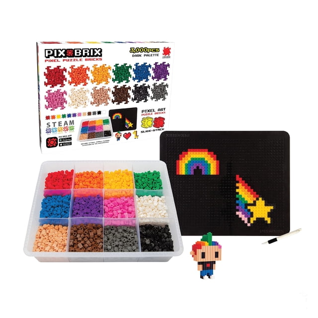 Puzzle Pixel Art Brix Pix Brix 3000 piezas con contenedor de 12 colores