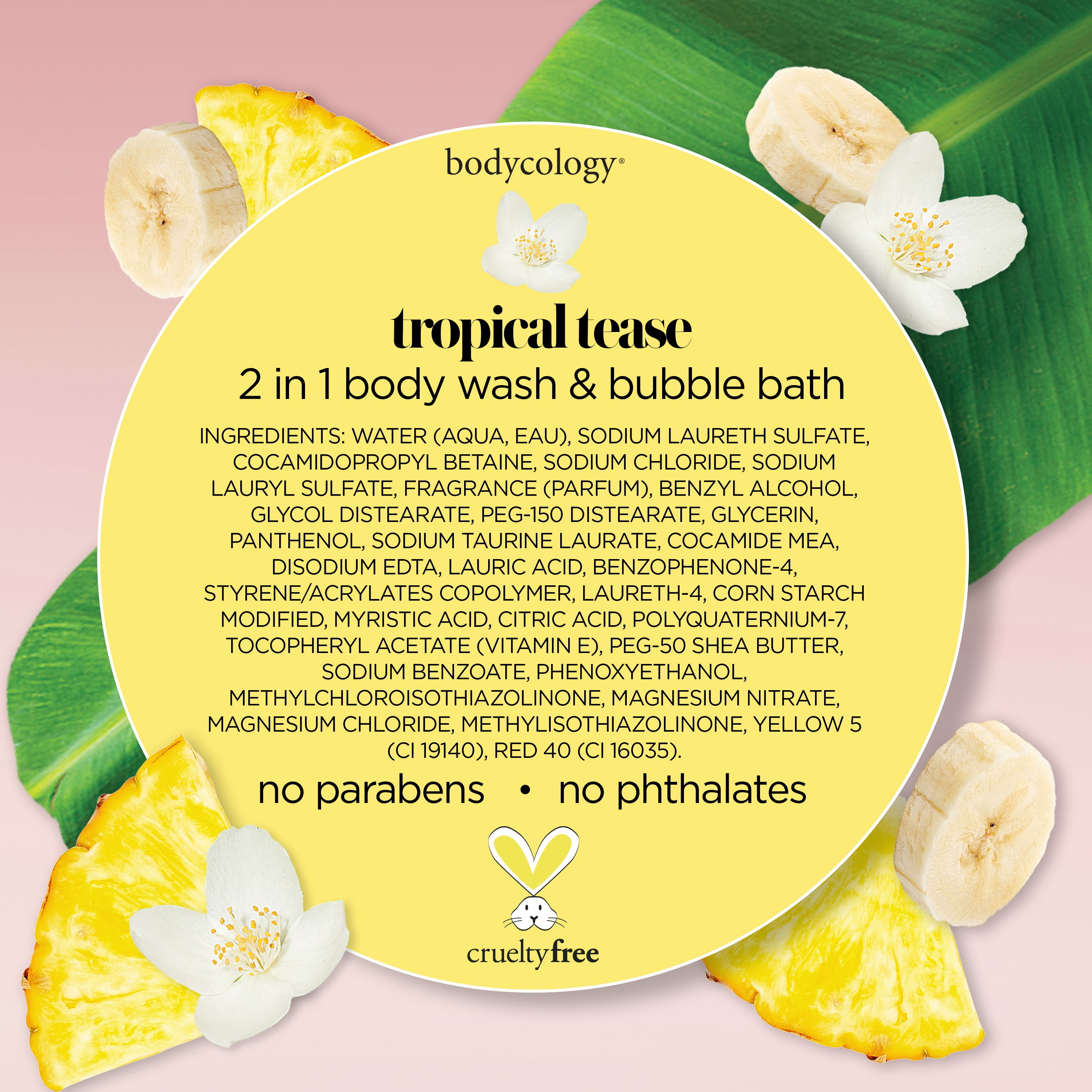 Bodycology Tropical Tease 2-in-1 Body Wash & Bubble Bath, 16 fl oz
