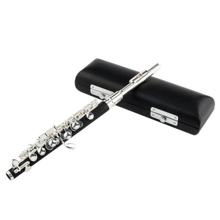 Zimtown Professional Piccolo Silver Black C Key School Band with Case for