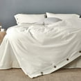 thumbnail image 2 of Duvet Cover 3 Piece Set, Oversize Queen Size Luxury Soft Comforter Cover Set with Button Closure, 100% Egyptian Cotton & 600 Thread Count Hotel Quality - Ivory Solid Quilt Cover Set., 2 of 5