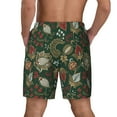 thumbnail image 3 of Kdxio Red Leaves Print Men's Swim Trunks with Compression Liner 7 Inch Inseam Quick Dry Swim Shorts, 3 of 7