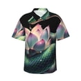 thumbnail image 2 of Picia Snake Holding A Lotus Gentle Cotton Regular Fit Short Sleeve Casual Hawaiian Shirt for Men-Large, 2 of 8