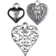 thumbnail image 2 of Bijoux Basiques Breloques en Métal-Cœurs Argentés 10/Pkg, 2 of 2