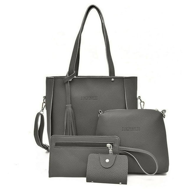 4 Pcs/ensemble Sac à Main en Cuir PU pour Femmes Sac à Bandoulière Sac Messager