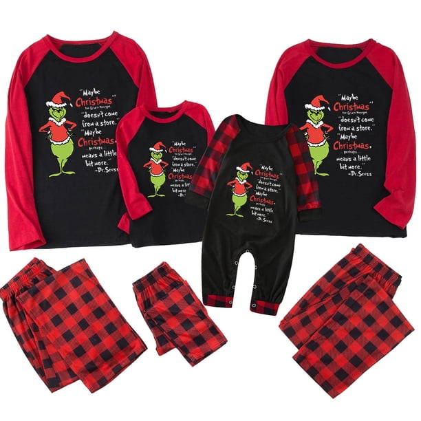 Pijamas navideños a juego Grinch - TKing Fashion 2024 Nuevos conjuntos de pijamas navideños familiares a juego Grinch, pijamas navideños navideños para parejas, adultos y niños, Hombres XL