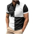 thumbnail image 2 of pstuiky camisetas de hombre, Camisa tipo blusa de manga larga con cuello vuelto y solapa con estampado de botones para hombre camisas casuales para hombre m, 2 of 3