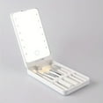 thumbnail image 1 of YOPTOP Portable Makeup Brush Set - Travel Makeup Brushes & Tools with Rotating Mirror Touch Control LED Lights Compact Storage Case Perfect for Daily Use and Travel Stylish Design Id,white, 1 of 7