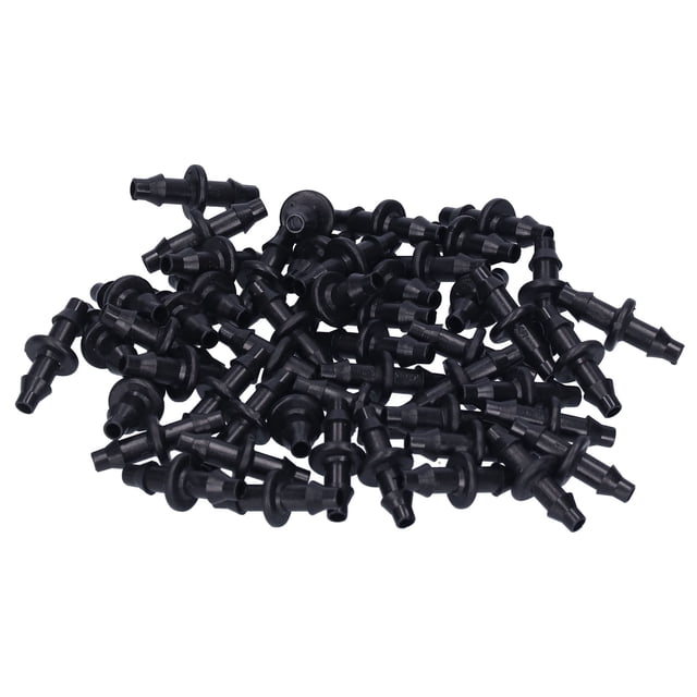 Accesorio de riego de jardín, 100PCS 4/7 Conector de 2 vías Conector de púas Accesorio de púas Rendimiento sólido