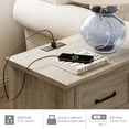 thumbnail image 4 of WAMPAT Nightstand with Charging Station, Farmhouse End Table, USB Ports & Power Outlets, 2 Drawers & Open Storage for Living Room, Bedroom, Grey, 4 of 7