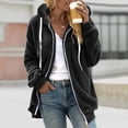 thumbnail image 2 of HBFAGFB Veste Décontractée pour Femmes Fermeture Éclair Complète Chandail à Capuchon Sweat à Capuche avec Cordon de Serrage Manteau Confortable en Peluche Noir Taille 5TG, 2 of 7