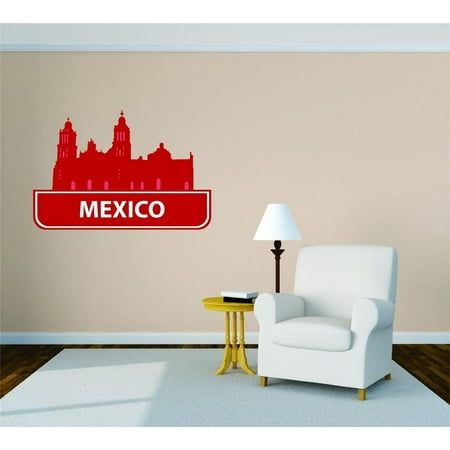 Custom City Wall Map - Custom Wall Decal Mexico United States Major City Geographical Map Landmark - Vinyl Wall - 15x20