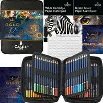 Castle Art Supplies Gold Standard 72 Coloring Pencils Zipper Set with Extras