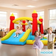 Toiyjofe Inflatable Bounce House with Slide & Ball Pit, Kids Bouncy Castle with Blower, Backyard Play Center for Kids 3-6, Indoor Outdoor Party Use