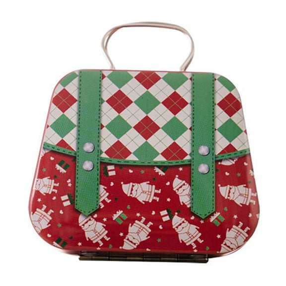 putnchl Creative Round Christmas Cookie Tins With Lids Tinplate Candy Box Tinplate Candy Container Lidded Portable Candy Box