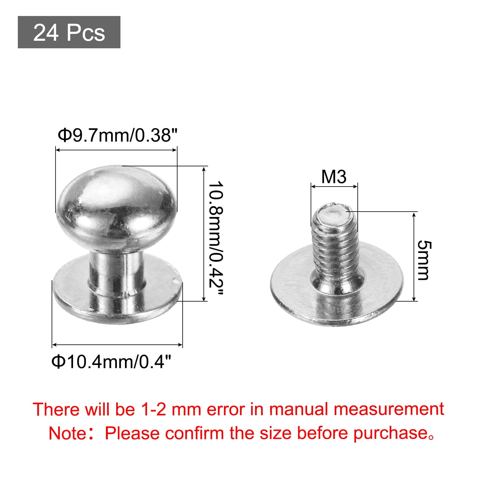 Unique Bargains Mini Round Knobs Small Drawer Pulls for Cabinets 0.38" x 0.4" Silver
