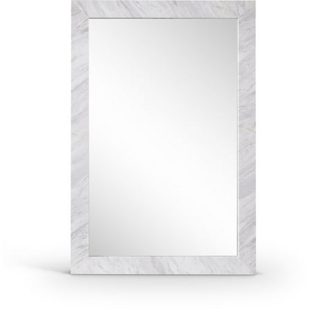 Meridina Furniture Pavia White Genuine Marble Frame Mirror