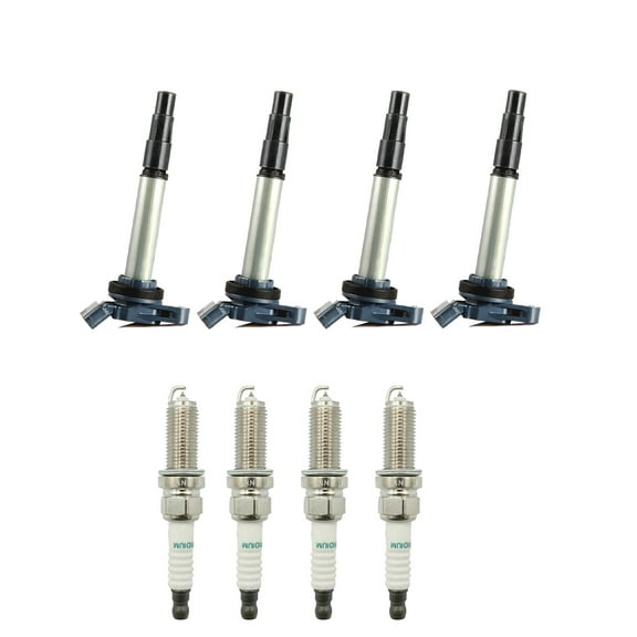 Set of 4 ISA Ignition Coils and 4 Autolite Spark Plugs Compatible with  2009-2016 Toyota Corolla C Sedan 4-Door 1.8L 1798CC 110Cu. In. l4 Replacement for UF596