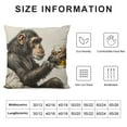 thumbnail image 6 of Nawypu  Gorilla Pillow Cover,Decorative Throw Pillow Monkey Sitting and Thoughtful Look A Glass of Beer Pillow Cases  Square Cushion Covers for Home Sofa Couch Brown 2pc, 6 of 6