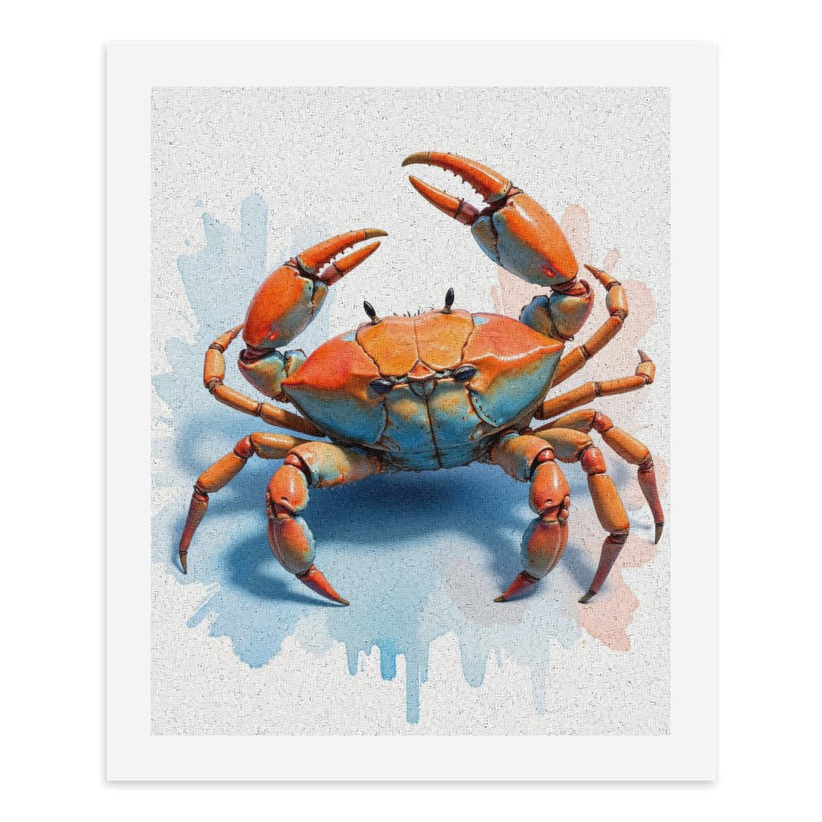 Paint by Numbers Kit for Adults, Orange Blue Vibrant Detailed Crab Paint by Numbers, Easy Paint by Numbers Kit for Adults Beginner, DIY Adult Paint by Number Kits on Canvas, Home Decor