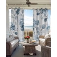 thumbnail image 6 of Teal Blue Botanical Kitchen Curtains Spring Floral Eucalyptus Leaves Cafe Short Curtains for Bathroom Blackout Window Curtain Grommet Small Window Treatment Drapes for Bedroom Living Room 27.5"x39"x2, 6 of 9
